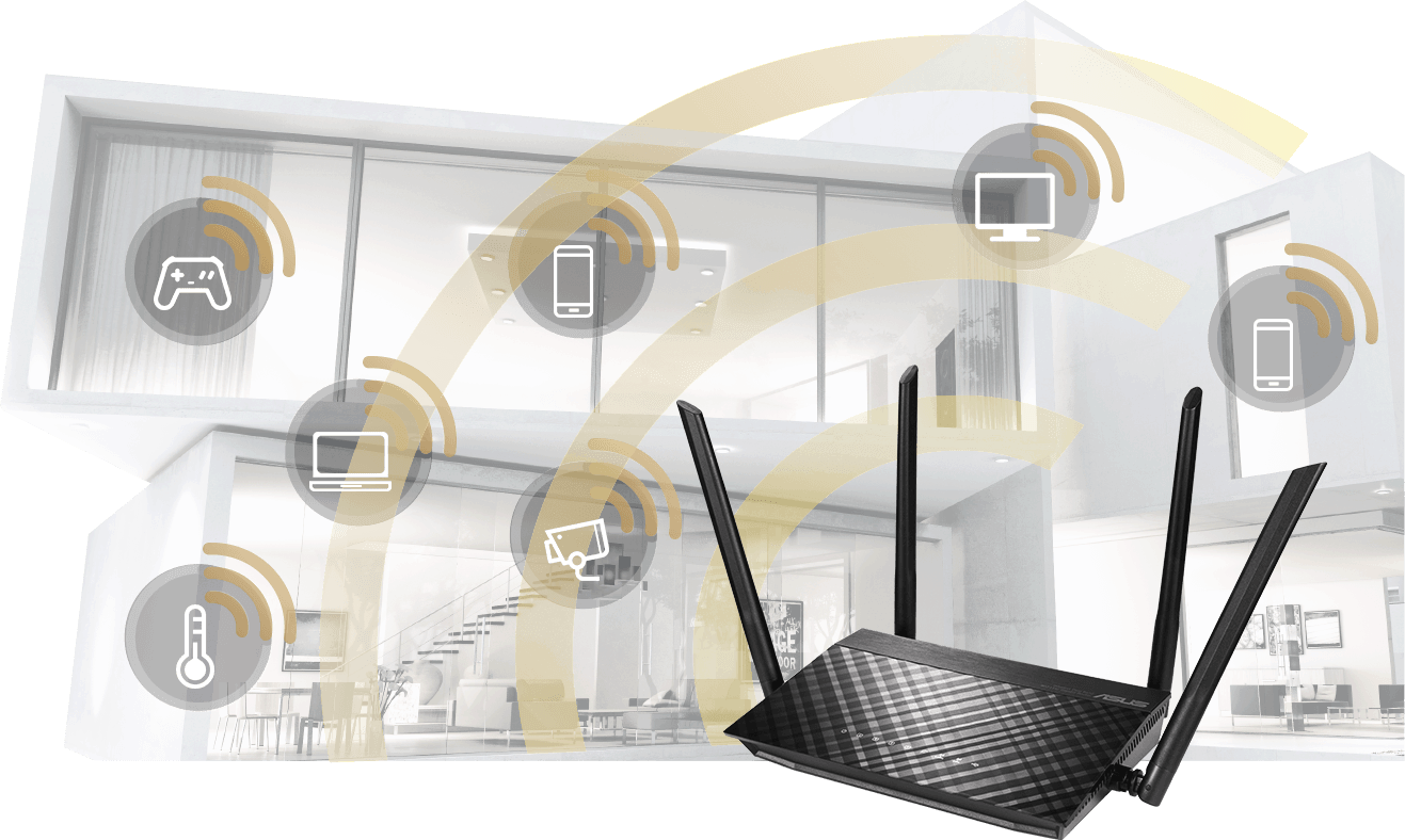 Nahtlose Erweiterung mit dem AiMesh-WiFi-System.