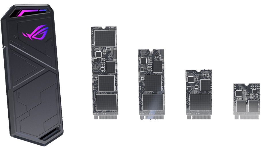 ROG STRIX ARION supports four sizes of NVMe SSD